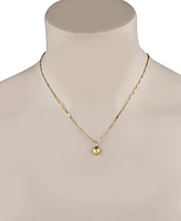 2028 14k Gold-Plated Small Puffed Heart Floral Pattern Necklace