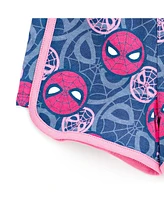 Spider-Man Toddler Girls Spiderman Spidey and His Amazing Friends Cosplay Tank Top Dolphin Active French Terry Shorts Outfit Set