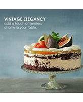 Amici Home Rochester Footed Glass Cake Stand - Green