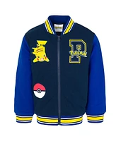 Pokemon Boys French Terry Zip Up Varsity Bomber Jacket to (4 - 18-20)