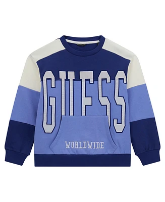 Guess Big Boy Crewneck with Embroidered Logo and Front Pocket Sweatshirt