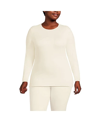 Lands' End Plus Baselayer Cozy Thermaskin Crewneck Top