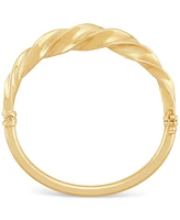 Polished Shrimp Design Bangle Bracelet in 18k Gold-Plated Sterling Silver