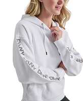 Dkny Sport Women's Rhinestone Logo Fleece Hoodie