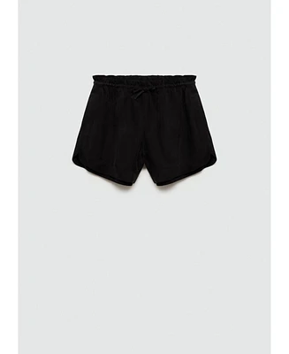 Mango Women's High-Waisted Straight-Fit Cupro Shorts