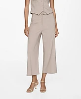 Mango Women's Chalk-Stripe Straight Trousers