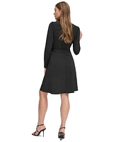 Dkny Women's Embellished Faux-Wrap Dress