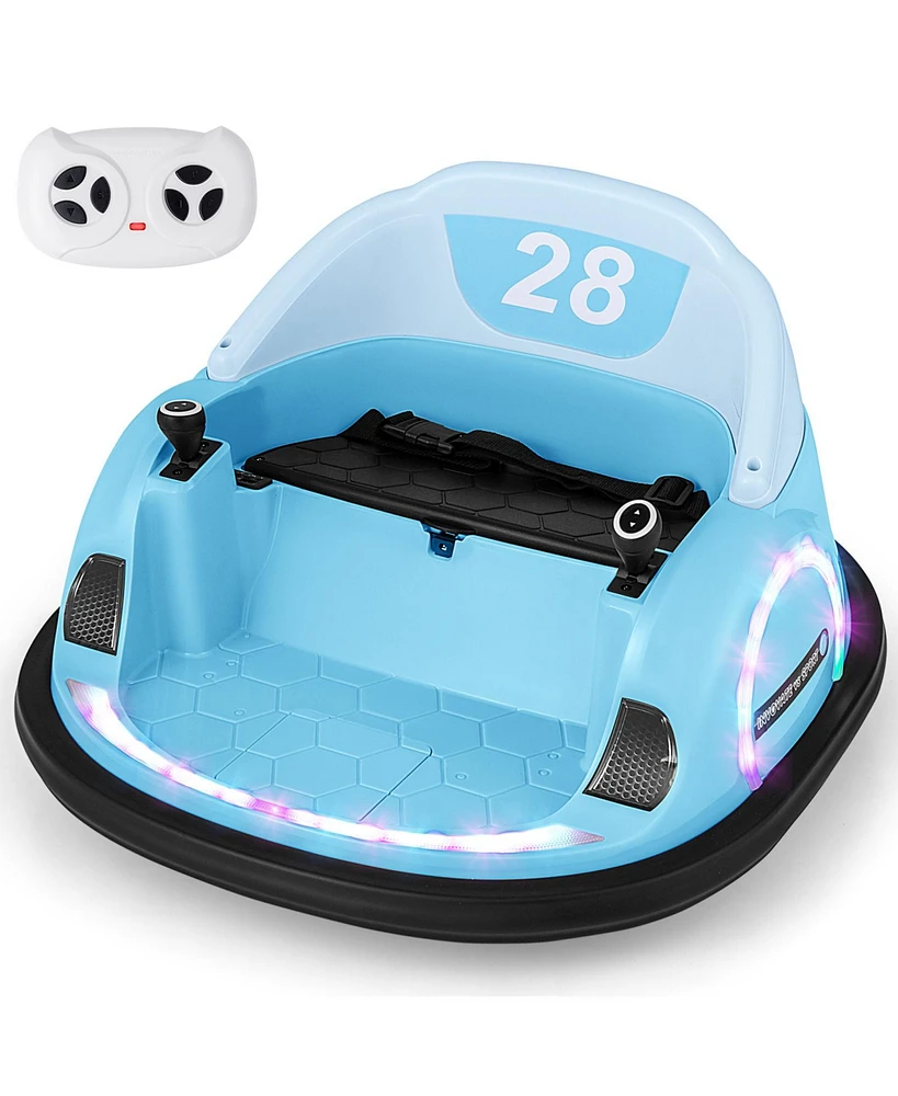 Costway 12V Electric 360° Spin Car Toy Ride on Bumper for Toddlers with Remote Control