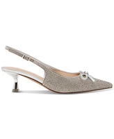 Madden Girl Vogue-r Bow Slingback Kitten-Heel Pumps