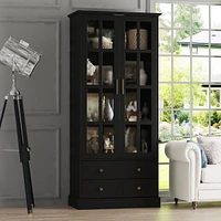 Famapy White Storage Cabinet with 2-Drawers and Anti-dumping Device