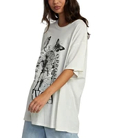 Rvca Women's Skeleton Graphic Cotton T-Shirt