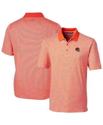 Cutter & Buck Men's Cincinnati Bengals Helmet Forge Tonal Stripe Stretch Polo