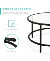 Best Choice Products 36in Round Tempered Glass Coffee Table for Home, Living Room, Dining Room