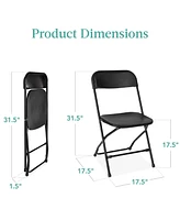 Best Choice Products Set of Folding Stacking Plastic Chairs w/ Non-Slip Feet