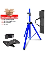 5 Core Speaker Stand Tripod Floor Heavy Duty Adjustable Up to 72 Inch Dj Studio Monitor Stands Pole Mount - Ss Hd 1 Pk Blu Bag