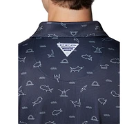 Columbia Men's Printed Short Sleeve Performance Polo Shirt