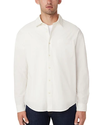 Frank And Oak Men's Loose-Fit Solid Button-Down Poplin Shirt