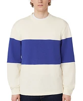 Frank And Oak Men's Relaxed Fit Long Sleeve Rugby Stripe Crewneck Sweater