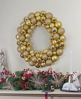 Northlight Vegas 3 - Finish Shatterproof Ball Christmas Wreath - 24 - Inch Unlit