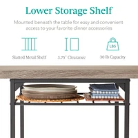 Best Choice Products 3-Piece Modern Dining Set, Square Table & Chairs Set w/ Steel Frame, Built-In Storage Rack