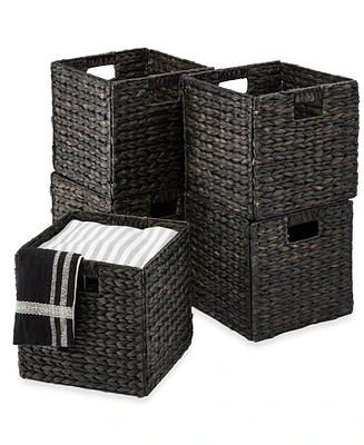 Best Choice Products 12x12in Hyacinth Baskets, Set of 5 Multipurpose Collapsible Organizers w/ Inserts