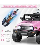 Gymax Licensed Toyota Fj Toddler Ride on Car 12V Battery Powered Kids Truck Camo
