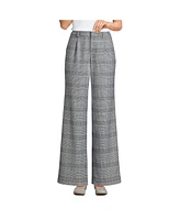 Lands' End Women's Brushed Flannel High Rise Pleated Wide Leg Pants