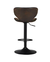 Costway Set of 2 Adjustable Bar Stools Swivel Bar Chairs Pub Kitchen