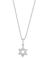 Effy Diamond Star of David 18" Pendant Necklace (1/10 ct. t.w.) in Sterling Silver