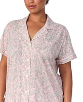 Lauren Ralph Plus Floral Notched-Collar Pajama Set