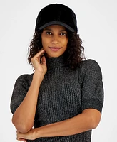 I.n.c. International Concepts Women's Faux-Fur & Faux-Suede Baseball Cap, Created for Macy's