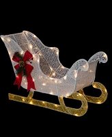 Northlight 30.25" Led Lighted Glittery White Sleigh Outdoor Christmas Decoration