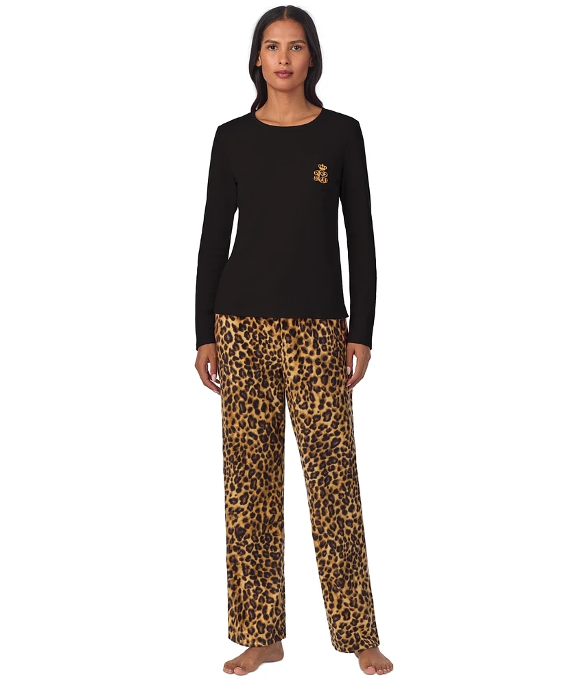 Lauren Ralph Lauren Women's Long-Sleeve Crewneck Pajama Set