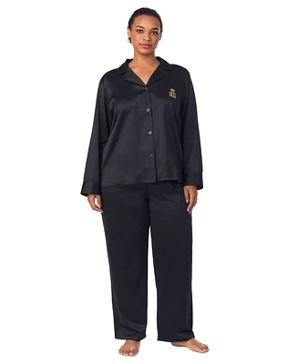Lauren Ralph Lauren Plus Size Satin Notched-Collar Pajama Set