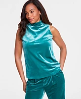 I.n.c. International Concepts Women's Velvet Mock-Neck Sleeveless Top, Created for Macy's