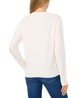 CeCe Women's Bow-Trim Crewneck Sweater