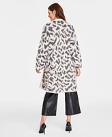 I.n.c. International Concepts Women's Zebra Glam Open-Front Cardigan, Created for Macy's