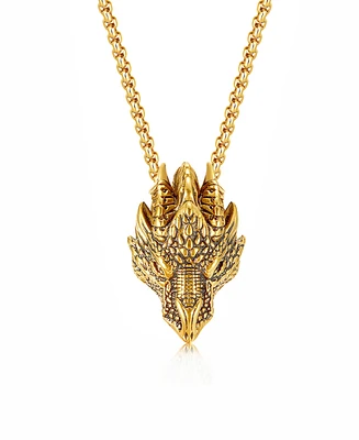 Rhona Sutton Gold Dragon Stainless Steel Pendant Necklace