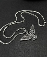 Rhona Sutton Silver Eagle Empire Stainless Steel Pendant Necklace