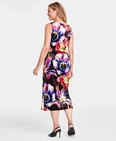 I.n.c. International Concepts Women's Velvet Floral-Print Midi Dress, Created for Macy's