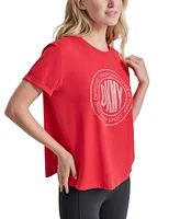 Dkny Sport Women's Rhinestone Medallion Knot T-Shirt