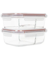 Sedona 2 Pack 2-Compartment Glass Storage Set