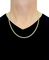 24" Two-Tone Open Curb Link Chain Necklace (3-1/6mm) in Solid 14k Gold & White Gold - Two