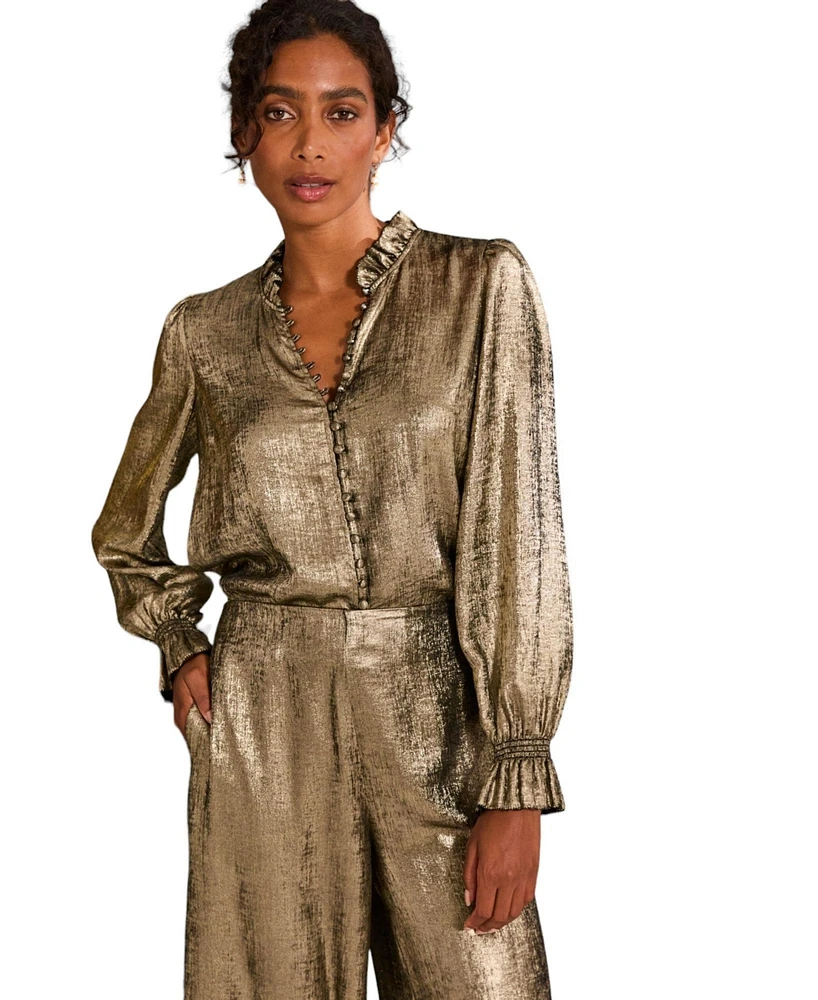 FatFace Women's Bria Metallic Blouse