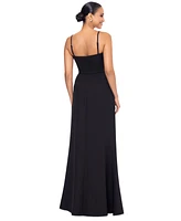 Betsy & Adam Women's Sequin-Trim Square-Neck Sleeveless Gown