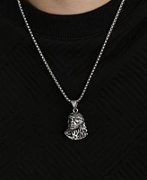 Rhona Sutton Silver Jesus Christ Stainless Steel Pendant Necklace