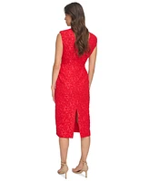 Calvin Klein Women's Sleeveless Textured Lace Sheath Dress