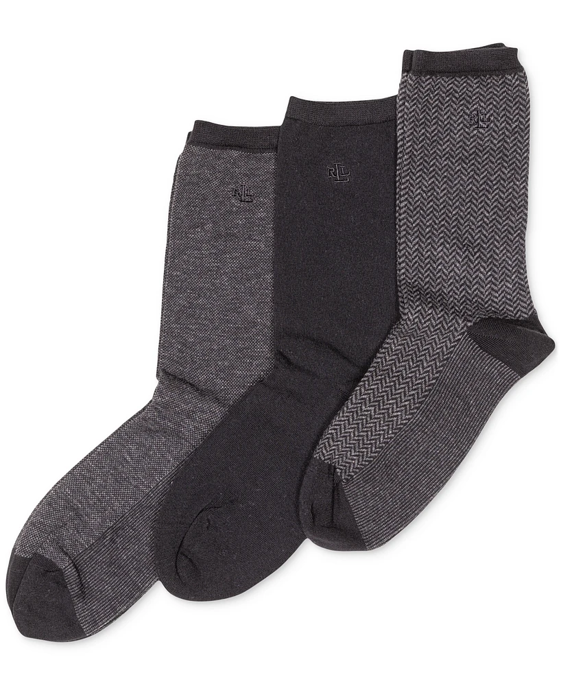 Lauren Ralph Women's Tweed Cotton Trouser 3 Pack Socks