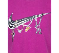 Nike Little Girls Swoosh Charm Graphic Short-Sleeve Cotton T-Shirt