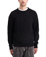 Scotch & Soda Men's Crewneck Extra Dropped Shoulder Chenille Cable Sweater